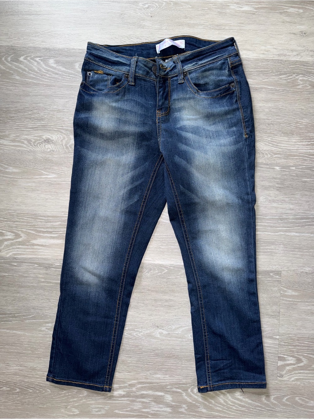 No Boundaries Dark Blue Washed Ankle Jeans